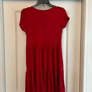 red cotton dress
